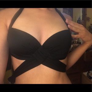 Victorias Secret Black Criss Cross Push Up Bikini